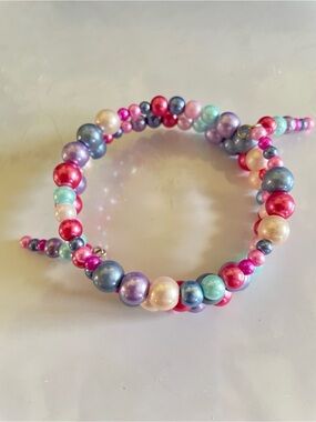 Colorful Faux Pearl Wrap Bracelet - Multi